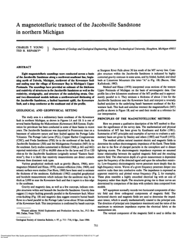 A Magnetotelluric Transect of the Jacobsville Sandstone in Northern Michigan