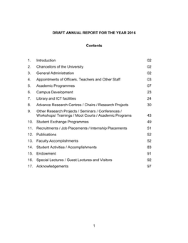 Draft Annual Report for the Year 2016