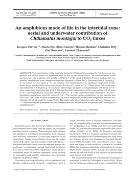 An Amphibious Mode of Life in the Intertidal Zone: Aerial and Underwater Contribution of Chthamalus Montagui to CO2 Fluxes