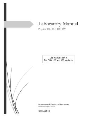 Laboratory Manual Physics 166, 167, 168, 169