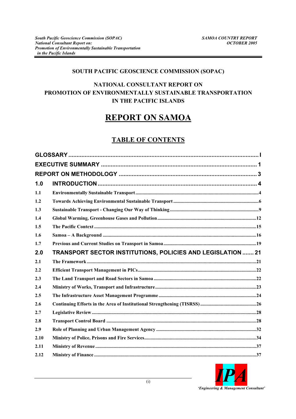 Report on Samoa