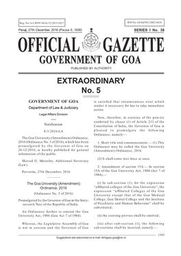 Sr. I. Gazette No. 38 Ex 5