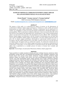 Widyadari DOI: 10.5281/Zenodo.4661300 Vol