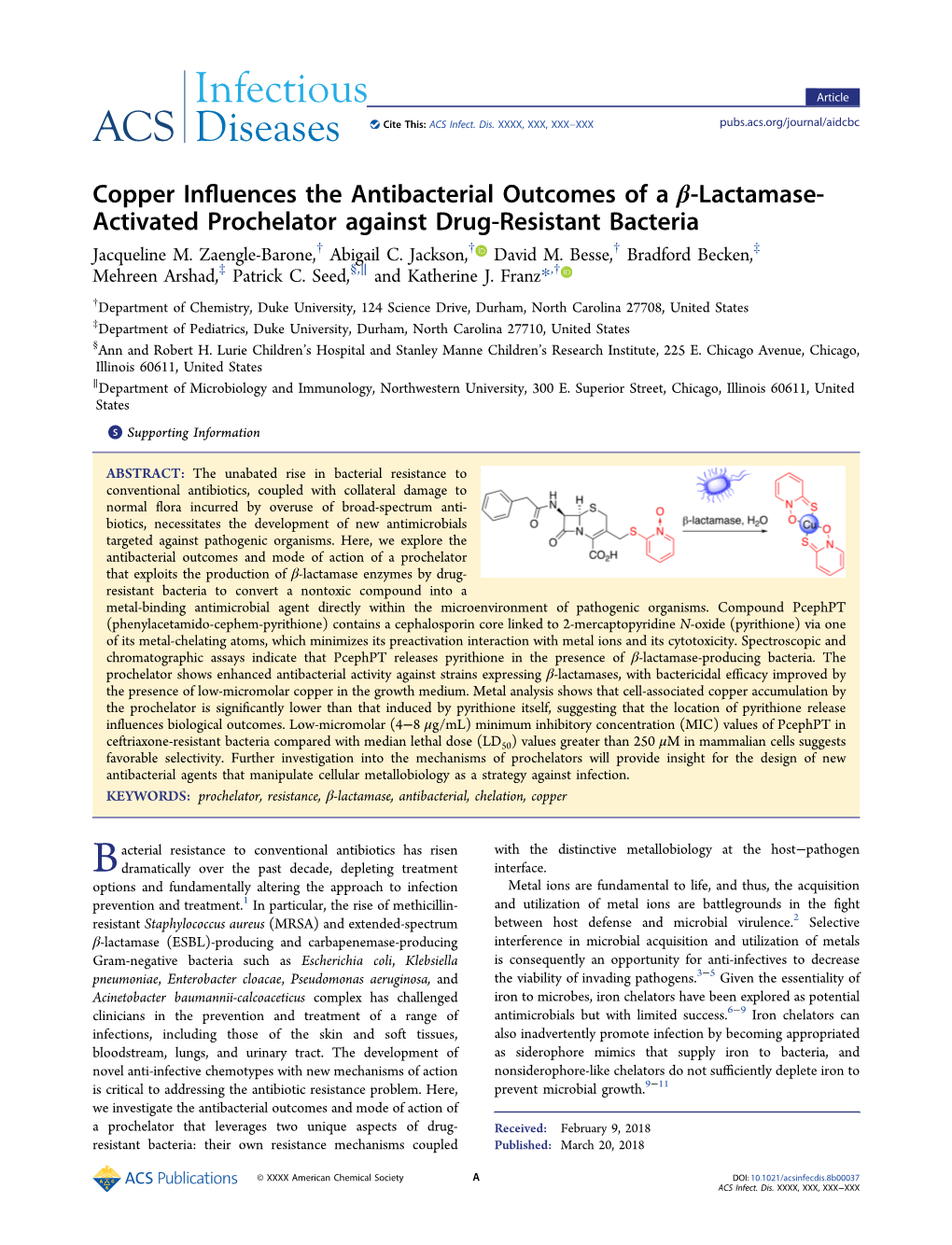 Copper Influences the Antibacterial Outcomes of a Β-Lactamase-Activated Prochelator Against Drug-Resistant Bacteria