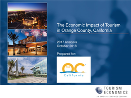 The Economic Impact of Tourism in Orange County, California