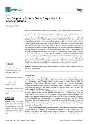 Low-Frequency Seismic Noise Properties in Thejapanese Islands