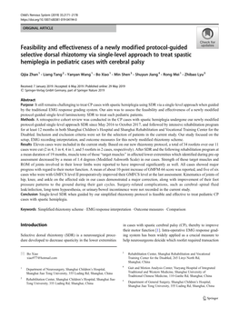 Feasibility and Effectiveness of a Newly Modified Protocol-Guided