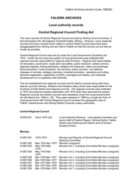 Central Regional Council Finding Aid