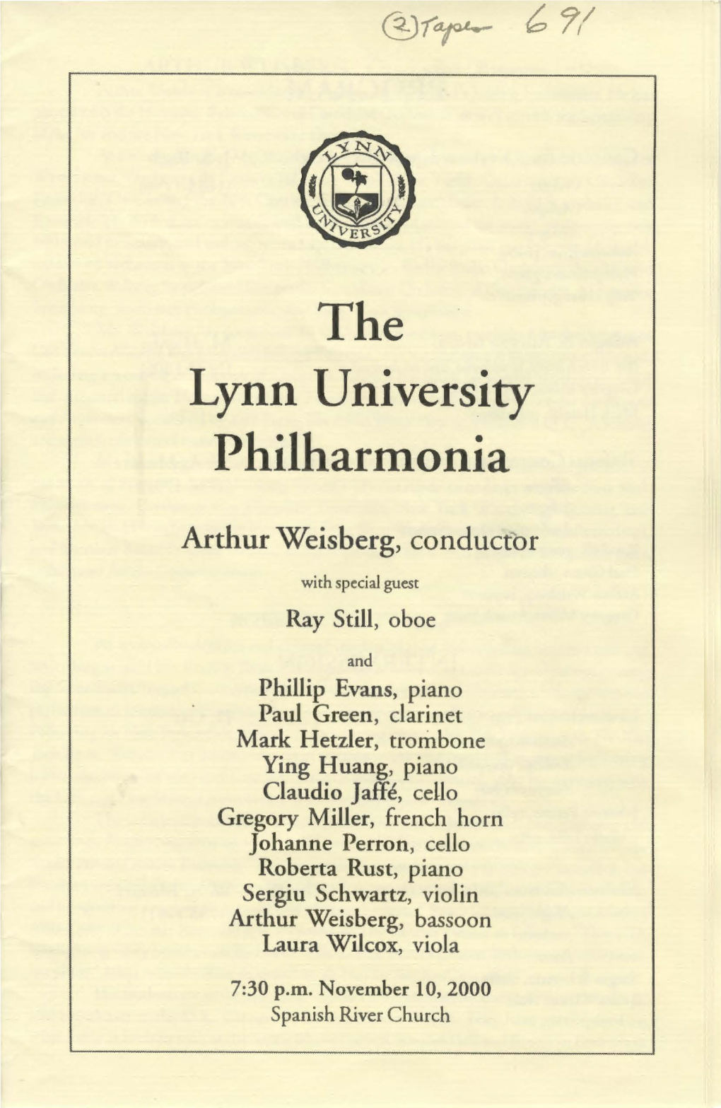 2000-2001 the Lynn University Philharmonia