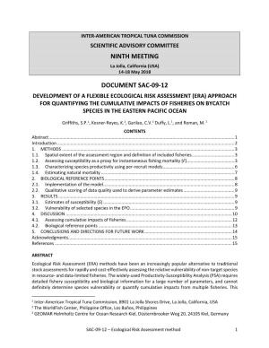 SAC-09-12 an Ecological Risk Assessment (ERA)