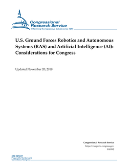 US Ground Forces Robotics and Autonomous Systems (RAS)