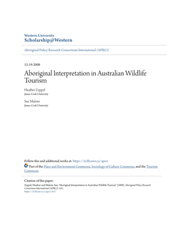 Aboriginal Interpretation in Australian Wildlife Tourism Heather Zeppel James Cook University