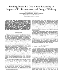 Profiling-Based L1 Data Cache Bypassing to Improve GPU