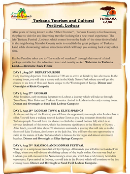 Turkana Tourism and Cultural Festival, Lodwar