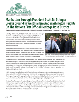 Manhattan Borough President Scott M