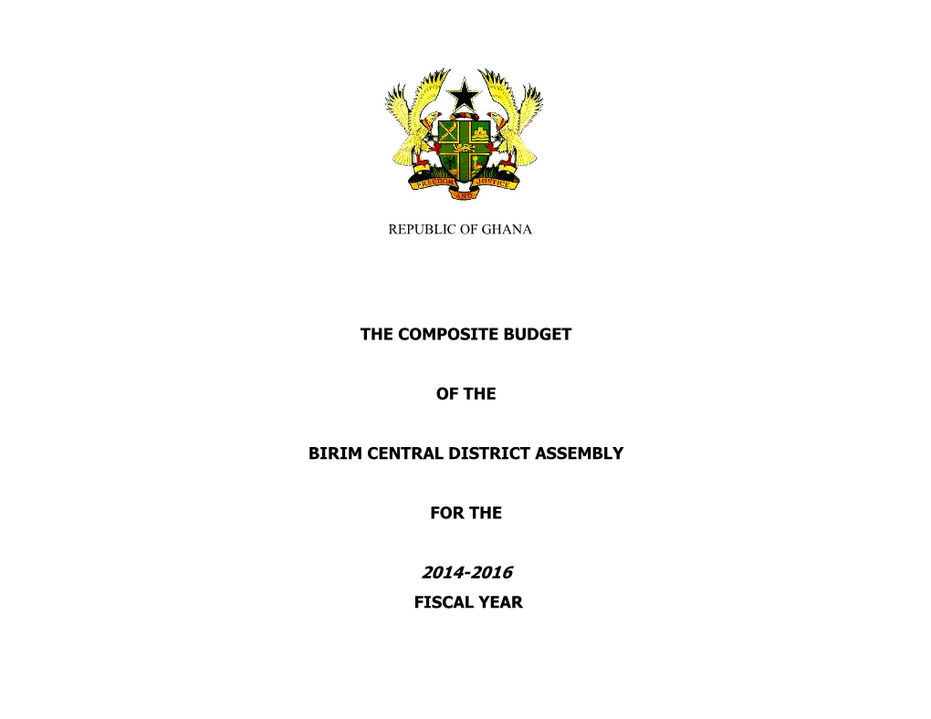 The Composite Budget of the Birim Central District