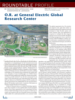General Electric Global Research Center ROUNDTABLE PROFILE