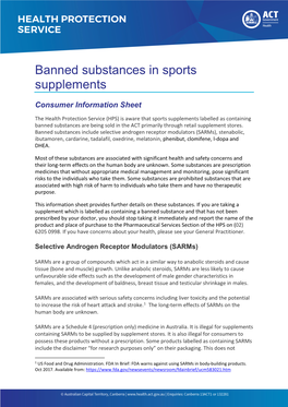 Banned Substances in Sports Supplements