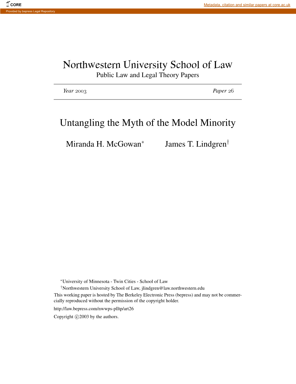 Untangling the Myth of the Model Minority