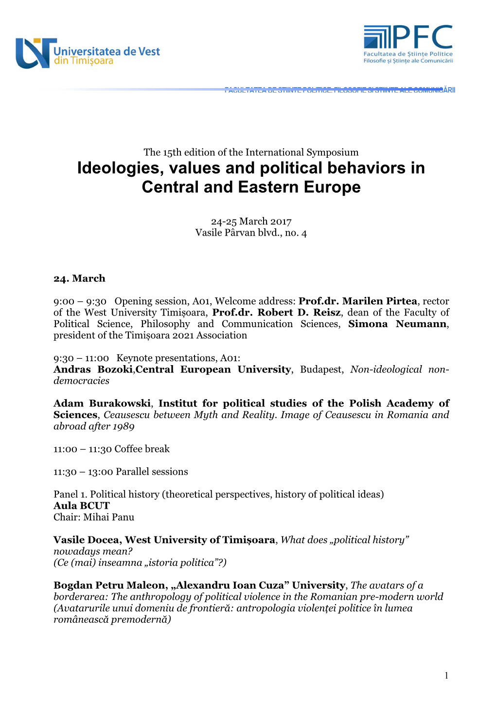 Ideologies, Values and Political Behaviors in Central and Eastern Europe