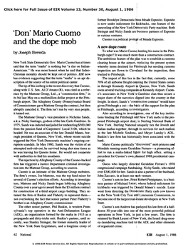 'Don' Mario Cuomo and the Dope