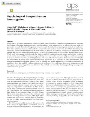 Psychological Perspectives on Interrogation Research-Article7065152017