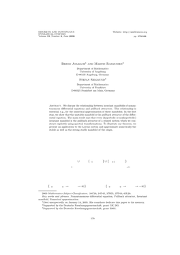 INVARIANT MANIFOLDS AS PULLBACK ATTRACTORS of NONAUTONOMOUS DIFFERENTIAL EQUATIONS Bernd Aulbach1 and Martin Rasmussen2 Stefan S