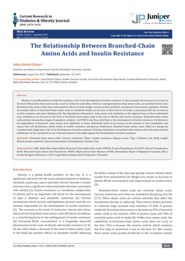 The Relationship Between Branched-Chain Amino Acids and Insulin Resistance