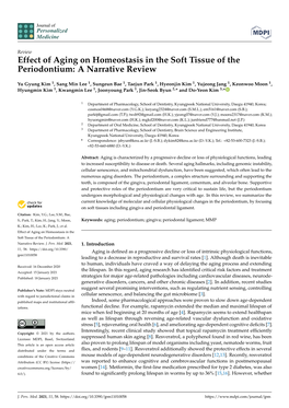 Effect of Aging on Homeostasis in the Soft Tissue of the Periodontium: a Narrative Review