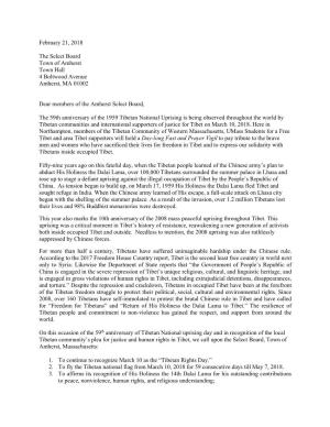4F Request for Tibet Resolution