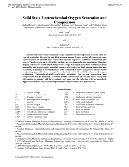 Solid State Electrochemical Oxygen Separation and Compression