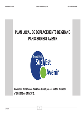 PLD De Grand-Paris Sud-Est Avenir