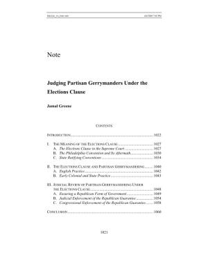 Judging Partisan Gerrymanders Under the Elections Clause