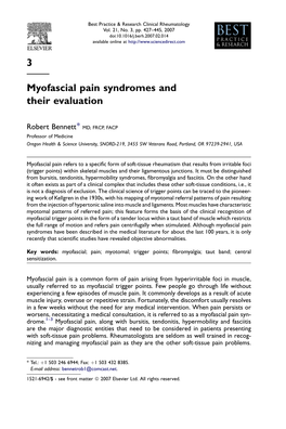 3 Myofascial Pain Syndromes and Their Evaluation