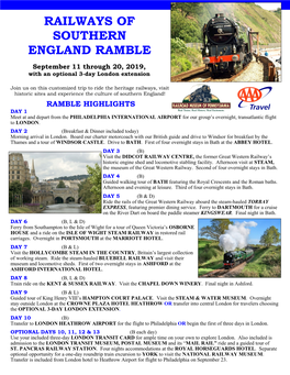 Railways of Southern England Ramble