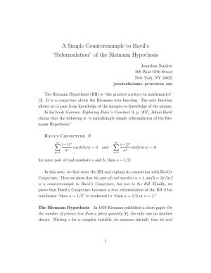 Of the Riemann Hypothesis