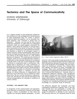 Tectonics and the Space of Communicativity