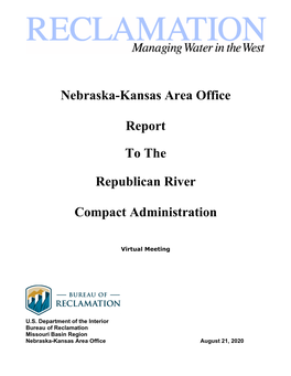 Nebraska-Kansas Area Office Report to the Republican River Compact Administration