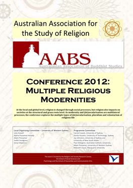 Australian Association for the Study of Religion Conference 2012: Multiple