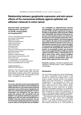 Relationship Between Ganglioside Expression and Anti-Cancer Effects of the Monoclonal Antibody Against Epithelial Cell Adhesion Molecule in Colon Cancer