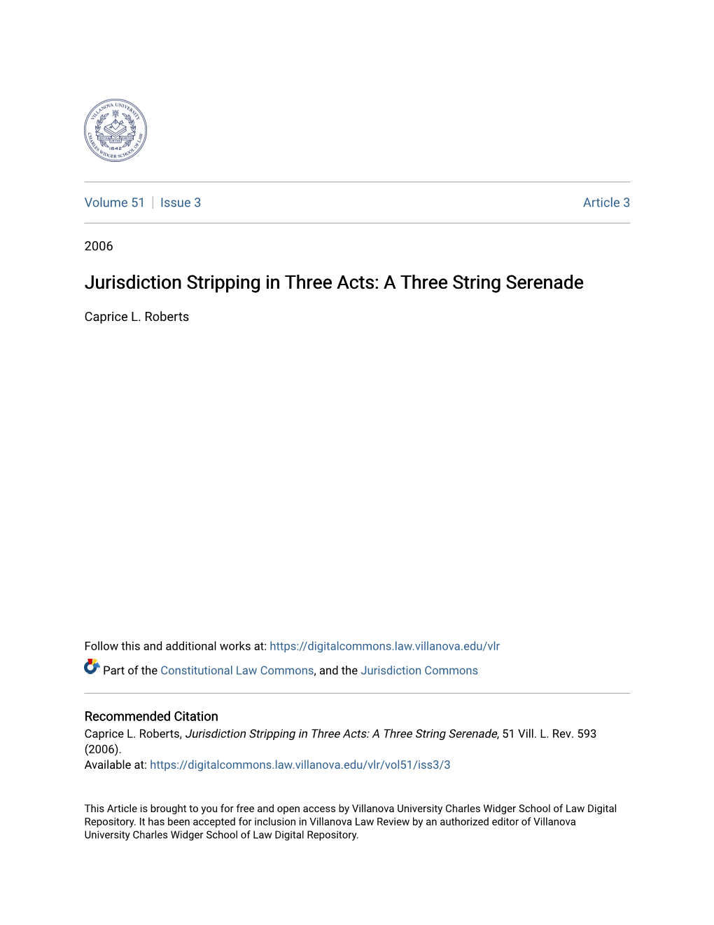 Jurisdiction Stripping in Three Acts: a Three String Serenade