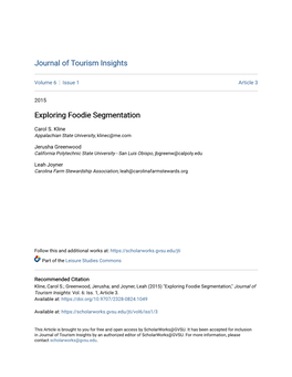 Exploring Foodie Segmentation