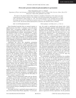 First-Order Pressure-Induced Polyamorphism in Germanium