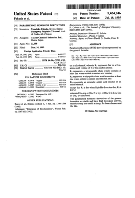 United States Patent (19) 11 Patent Number: 5,434,246 Fukuda Et Al