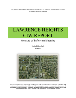 LAWRENCE HEIGHTS CIW REPORT Measure of Safety and Security