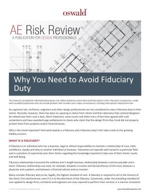 Why You Need to Avoid Fiduciary Duty