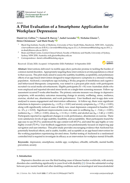 A Pilot Evaluation of a Smartphone Application for Workplace Depression