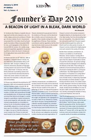 A BEACON of LIGHT in a BLEAK, DARK WORLD -Mrs.Dhanya BK St