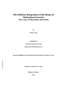 The Political Integration of the Roma In