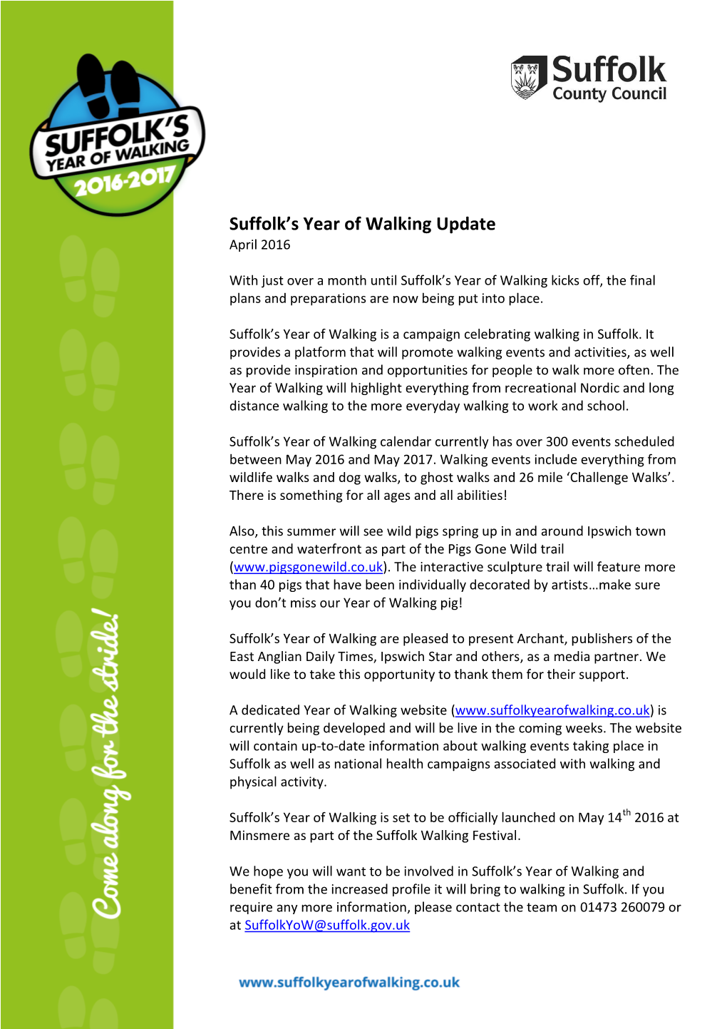 Suffolk's Year of Walking Update